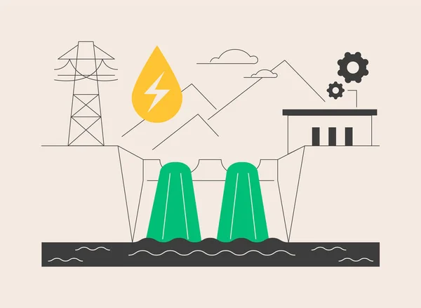 Hipoenergetyka Abstrakcyjna Ilustracja Wektora Koncepcji Energia Wodna Energia Wodna Odnawialne — Wektor stockowy