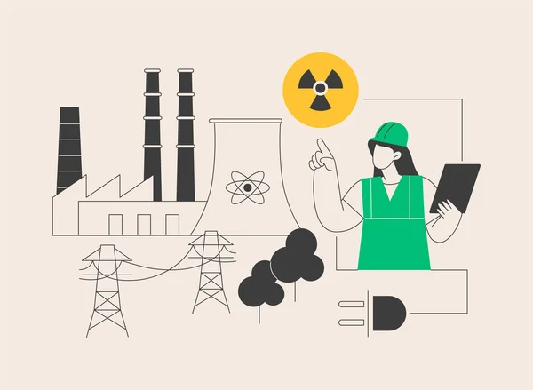 Nükleer Enerji Soyut Konsept Vektör Çizimi Nükleer Enerji Santrali Sürdürülebilir — Stok Vektör