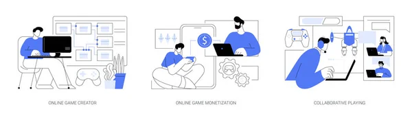 Spil Platform Isoleret Tegneserie Vektor Illustrationer Sæt Online Spil Skaberen – Stock-vektor