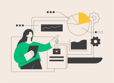 Rekabetçi analiz soyut konsept vektör çizimi. Pazarlama rekabetçi araştırma, rekabetçi proje, piyasa analizi, ürün salınımı, bağımsız iş danışmanı soyut metafor.