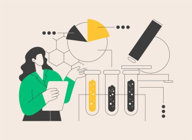 Toprak kimyası soyut konsept vektör çizimi. Toprak kimyasal analizi, biyo-aracılık, çevre sorunu, laboratuvar hizmeti, kirlilik seviyesi, tarımsal kimya soyut metaforu.