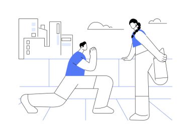 Post workout stretch isolated cartoon vector illustrations. Friends stretching after the training, group fitness workout, sport addiction, healthy and active lifestyle vector cartoon.