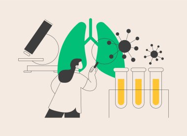 Düşük solunum enfeksiyonları soyut konsept vektör çizimleri. Akciğer enfeksiyonu, zatürree önleme, semptomlar ve teşhisler, akut düşük solunum enfeksiyonu soyut metafor.