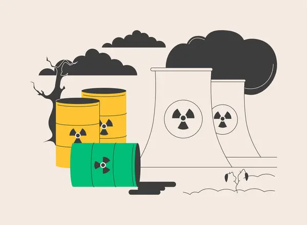Illustrazione Astratta Del Concetto Inquinamento Radioattivo Paesi Membri Commercio Estero — Vettoriale Stock