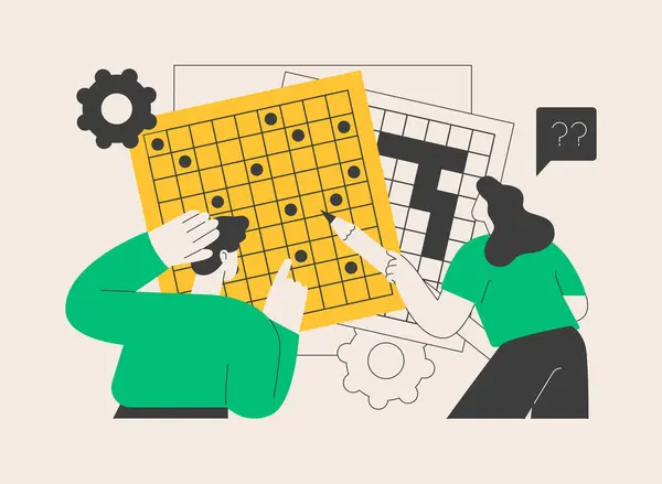 Gör Ett Korsord Och Sudoku Abstrakt Koncept Vektor Illustration Stanna — Stock vektor