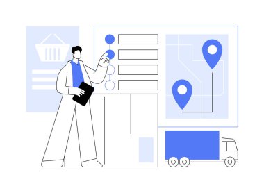 E-Commerce order processing isolated cartoon vector illustrations. Man gets shipping notifications, software to automate business processes, IT technology, machine learning vector cartoon.