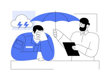 Askeri ve deneyimli zihinsel sağlık konsept vektör çizimi. Askeriyenin akıl sağlığı, psikiyatri sektörü, depresif asker, soyut duygusal metafor sorunları var..