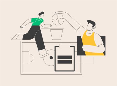 Okul spor takımı soyut konsept vektör çizimi. Okul çocukları kulübü, çocuklar için rekabetçi takım sporları, okul sonrası etkinlik, yerel turnuva, soyut spor mecazı.