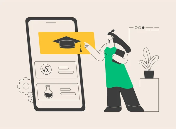 Online tutoring app and software abstract concept vector illustration. online tutoring session, video chat, e-learning in quarantine, scheduling software, personal learning plan abstract metaphor.