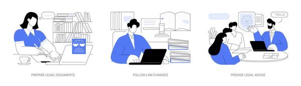 Anwaltskanzlei Isolierte Zeichentrickvektorillustrationen Paralegal Spezialist Vorbereitung Von Dokumenten Professioneller Anwalt — Stockvektor