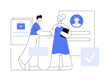 Accepting to work isolated cartoon vector illustrations. Happy applicant is accepted to work in a business startup, headhunting idea, HR recruiting process, hiring a new worker vector cartoon.