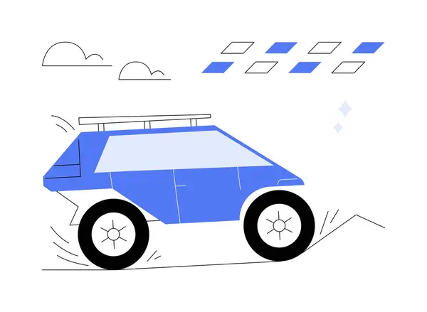 越野赛抽象概念矢量说明 沙漠赛车 职业汽车运动 极限运动交通 驾驶越野车 高速汽车抽象隐喻的过程 — 图库矢量图片