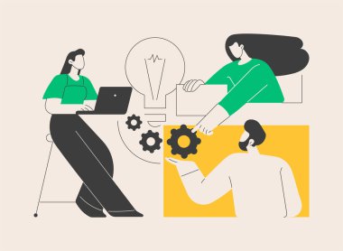 İş yeri kültürü soyut konsept vektör çizimi. Ortak değerler, inanç sistemleri, iş yerindeki tavır, şirket takımı, kurumsal kültür, yüksek performans, çalışan sağlığı soyut metaforu.