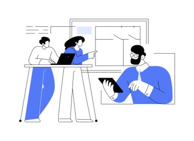 Architectural and engineering isolated cartoon vector illustrations. Manager controls construction projects with group of masters of engineering, education at university vector cartoon.