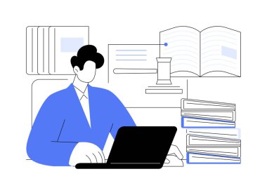 Follow law changes isolated cartoon vector illustrations. Professional specialist reading a new law changes, business people, legal service, follow government reforms vector cartoon.