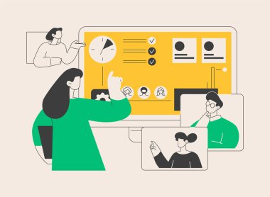 Çalışma akışı süreci soyut konsept vektör çizimi. Tasarım ve otomasyon, ofis verimliliğini artırma, iş süreci, bulut tabanlı proje yönetim platformu yazılımı soyut metaforu.