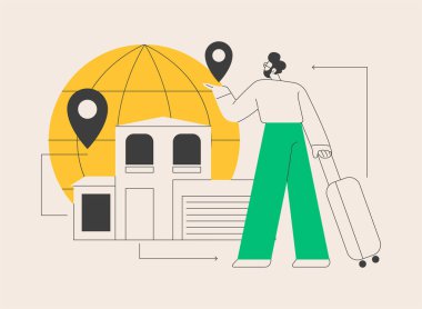 Göç kavramsal konsept vektör illüstrasyonunu iade et. Gezginlerin dönüşü, geri dönüş ödeneği, dairesel göç, geri dönüş, yurt dışına taşınma, eve dönüş, havaalanı soyut metaforuna varış.