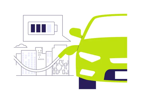 Autonabíjecí Stanice Abstraktní Koncept Vektorové Ilustrace Nabíjení Elektromobilů Ekologické Prostředí Stock Ilustrace