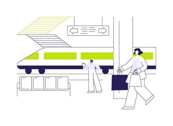 Metro Abstraktes Konzept Vektor Illustration Gruppe Verschiedener Menschen Die Auf Stockillustration