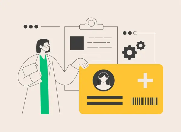 Healthcare Smart Card Abstrakt Koncept Vektor Illustration Administrer Patientens Identitet Royaltyfrie stock-illustrationer