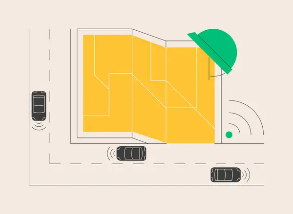智能公路建设的抽象概念矢量说明 智能道路技术 Iot城市交通 城市流动性 将技术融入公路抽象隐喻 图库插图