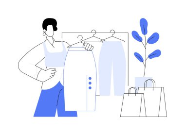 New fashion collection isolated cartoon vector illustrations. Stylish girl choosing clothes from new collection in shopping mall, people lifestyle, appearance care, consumerism vector cartoon.