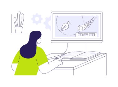 Görsel tasarım soyut konsept vektör çizimi. Profesyonel UX tasarımcısı stil rehberi oluşturma, bilişim şirketi uzmanı, görselleştirme geliştirme süreci soyut metafor.