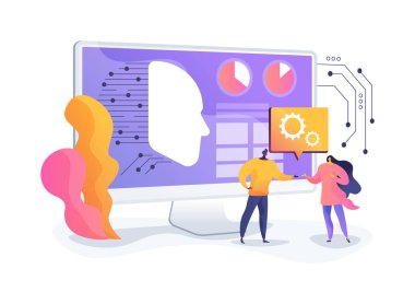 AI-Kehanet Çalışanı Retention soyut konsept vektör çizimi. İnsan Kaynakları. Potansiyel çalışan değişimlerini, proaktif tutma stratejilerini tahmin et. AI Teknoloji. soyut metafor.