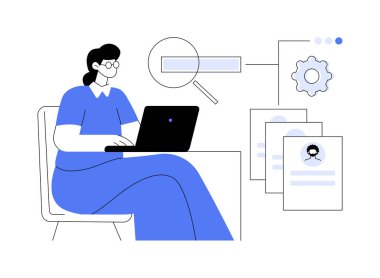 Yetenek araştırması soyut konsept vektör çizimi. İK yöneticisi boş yer ve arama çalışanları, açık boşluklar, insan kaynakları, kafa arama ajansı, çalışan soyut metafor istedi.