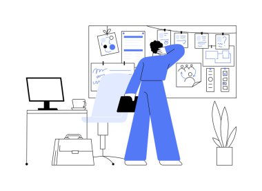 İş modeli soyut konsept vektör illüstrasyonunu bulmak. Girişim sahibi iş geliştirme, yatırım stratejisi, para artırma fikri hakkında düşünüyor, soyut bir metafor araştırması yapıyor.