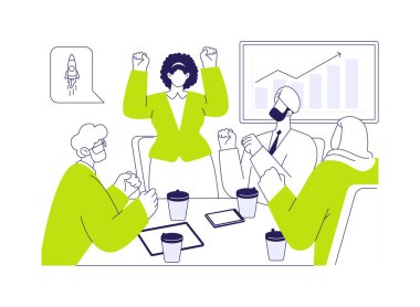 Takım oluşturma olayları soyut konsept vektör çizimi. Takım oluşturma etkinliği, motivasyon fikri, iş adabı, şirket kültürü, şirket kuralı soyut metaforu.