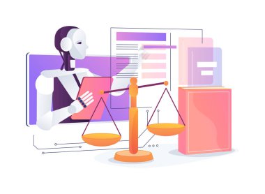 AI-Powered Predictive Analytics abstract concept vector illustration. Legal Services. Predict legal outcomes and trends based on historical case data. AI Technology. abstract metaphor. clipart