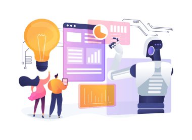 Yapay Güç Enerjisi Tüketim Analizi soyut konsept vektör çizimi. Enerji. Ticari ve konut mülklerinde enerji kullanımını izleyip optimize edin. AI Teknoloji. soyut metafor.