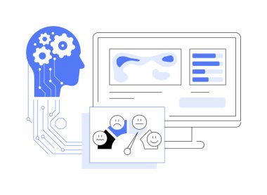 AI-Driven Customer Sentiment Heatmaps abstract concept vector illustration. AI creating sentiment maps, visualizing emotions, improving support, feedback visualization abstract metaphor. clipart