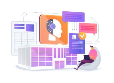 El güçlü E-Hükümet soyut konsept vektör çizimi. Hükümet ve Kamu Hizmetleri. Çevrimiçi ağ platformu, devlet hizmetlerine kolay erişim. AI Teknoloji. soyut metafor.