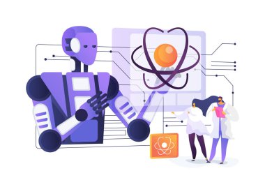 El-Güç Kuantum Simülasyonları soyut konsept vektör çizimi. Yapay zeka kuantum araştırmasını karmaşık fenomenler için simülasyonlarla hızlandırır. soyut metafor.