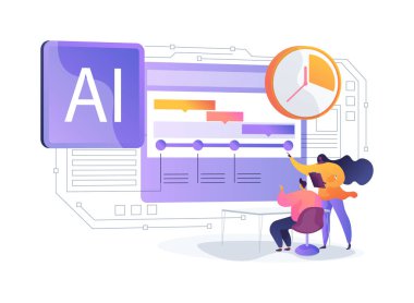 Ortak Zaman İzleme Çözümleri soyut konsept vektör çizimi. Ekip saatlerini takip eder ve zaman yönetimini geliştirmek için bilgi sağlar. soyut metafor.