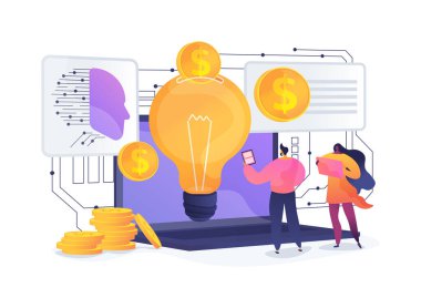 Kitle fonlaması için dijital platformlar soyut konsept vektör illüstrasyonu. Kitle fonlama platformları girişimcileri potansiyel yatırımcılara bağlıyor. soyut metafor.