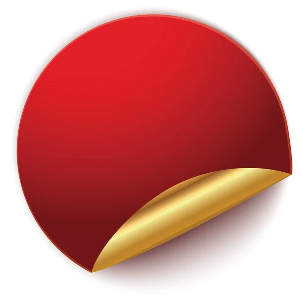 Rood Goud Ronde Sticker — Stockvector