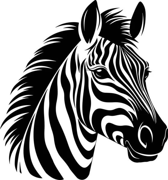 Zebrakop Voor Logo Icoon Silhouetten Abstracte Stijl Vector Illustratie — Stockvector