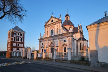 Eski Corpus Christi Kilisesi, Nesvizh, Minsk bölgesi, Belarus. Nesvizh şehrinde, Belarus 'ta, Tanrı' nın Bedeninin Uzak Tapınağı.