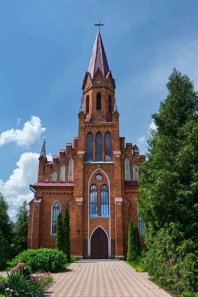Starý Starobylý Katolický Kostel Srdce Ježíše Stoloviči Brestská Oblast Baranovičiho — Stock fotografie