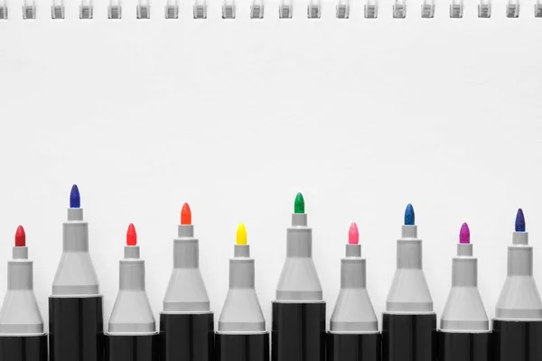Marcadores Para Dibujar Marcadores Profesionales Para Artistas Diferentes Tonos Colores — Foto de Stock