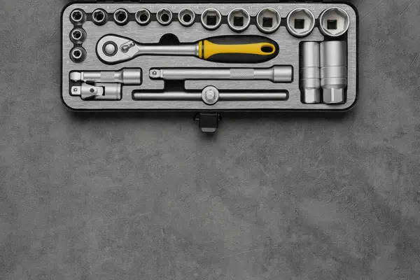 Tool Kit Car Repair Ratchet Bits Tool Kit Socket Wrench — Stock Photo, Image