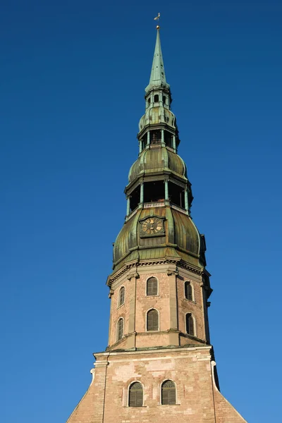 Régi Szent Péter Templom Riga Lettország Stock Fotó