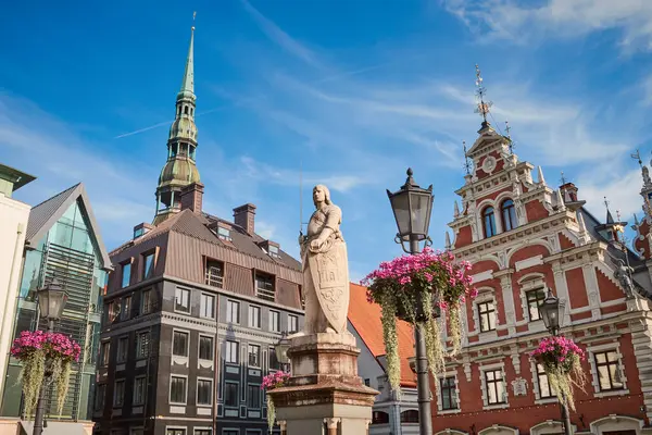 Praça Câmara Municipal Centro Cidade Riga Antiga Letónia Fotografias De Stock Royalty-Free
