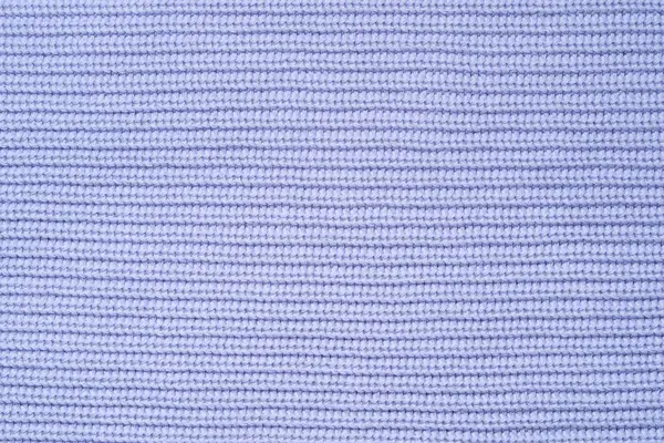 毛糸または綿からの青い編まれた背景 パステルラベンダー編みファブリック表面の抽象的なテクスチャ ストックフォト