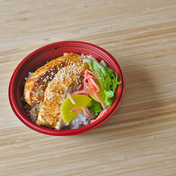 Asiatique Japonais Nourriture Saumon Teriyaki — Photo