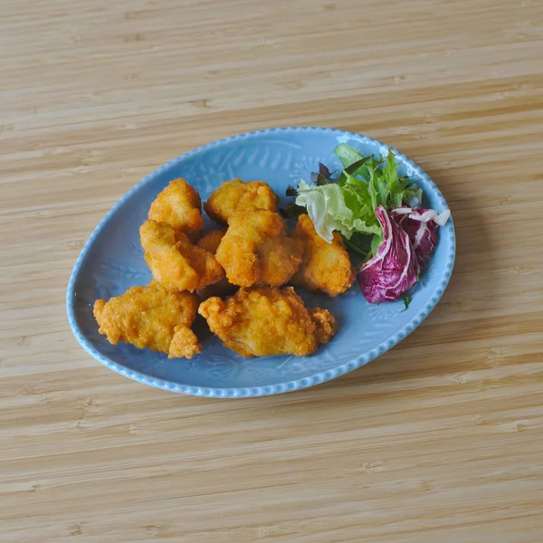 Ασιατικό Ιαπωνικό Φαγητό Tori Karaage Ιαπωνικό Τηγανητό Κοτόπουλο Φωτογραφία Αρχείου