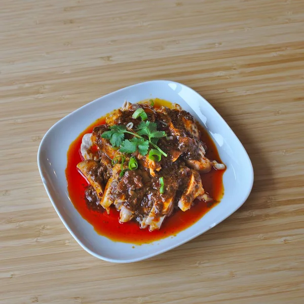 Asya Yemeği Dilimlenmiş Tavuk Biber Yağı Telifsiz Stok Fotoğraflar